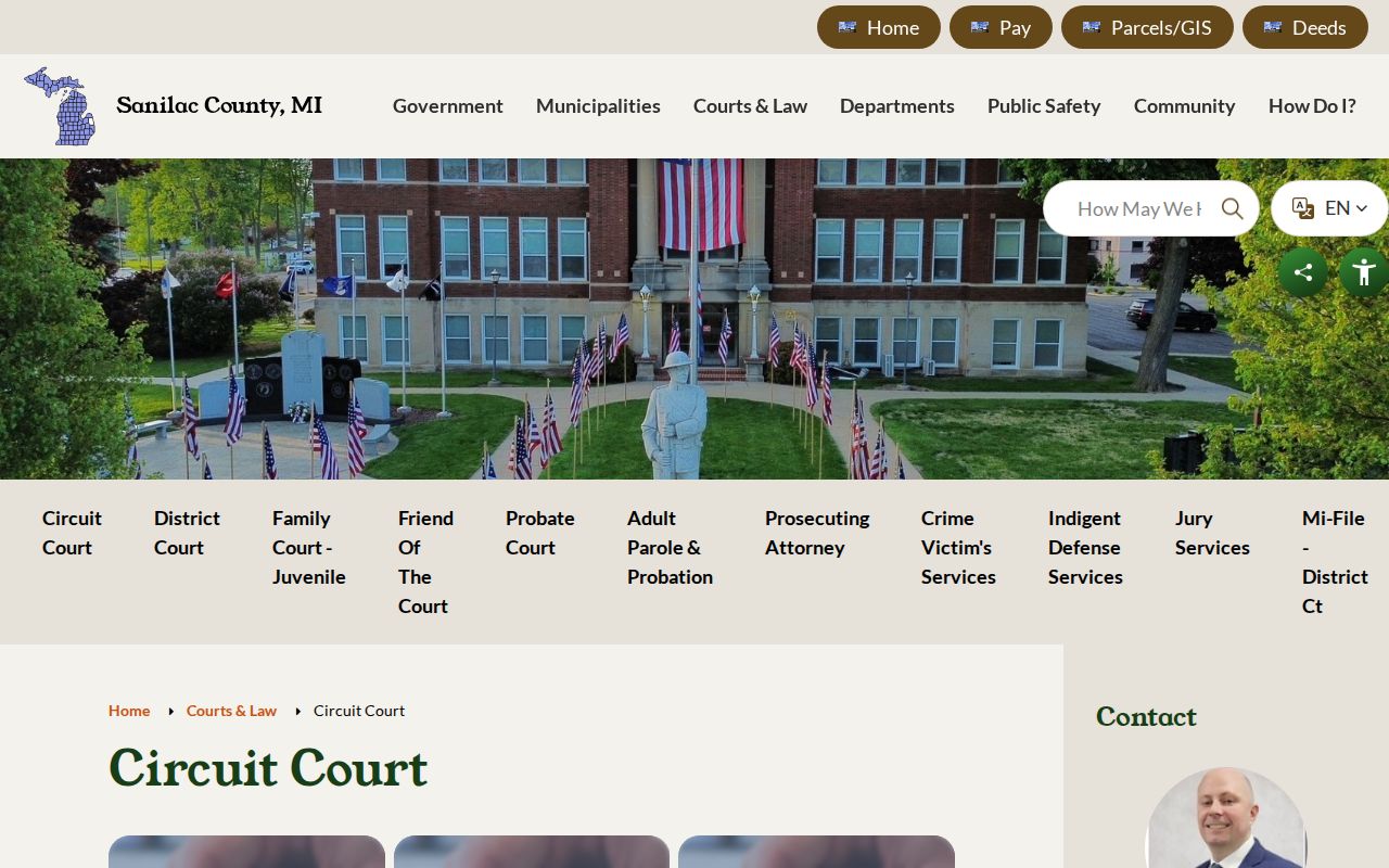 Sanilac County court docket Circuit Court access page