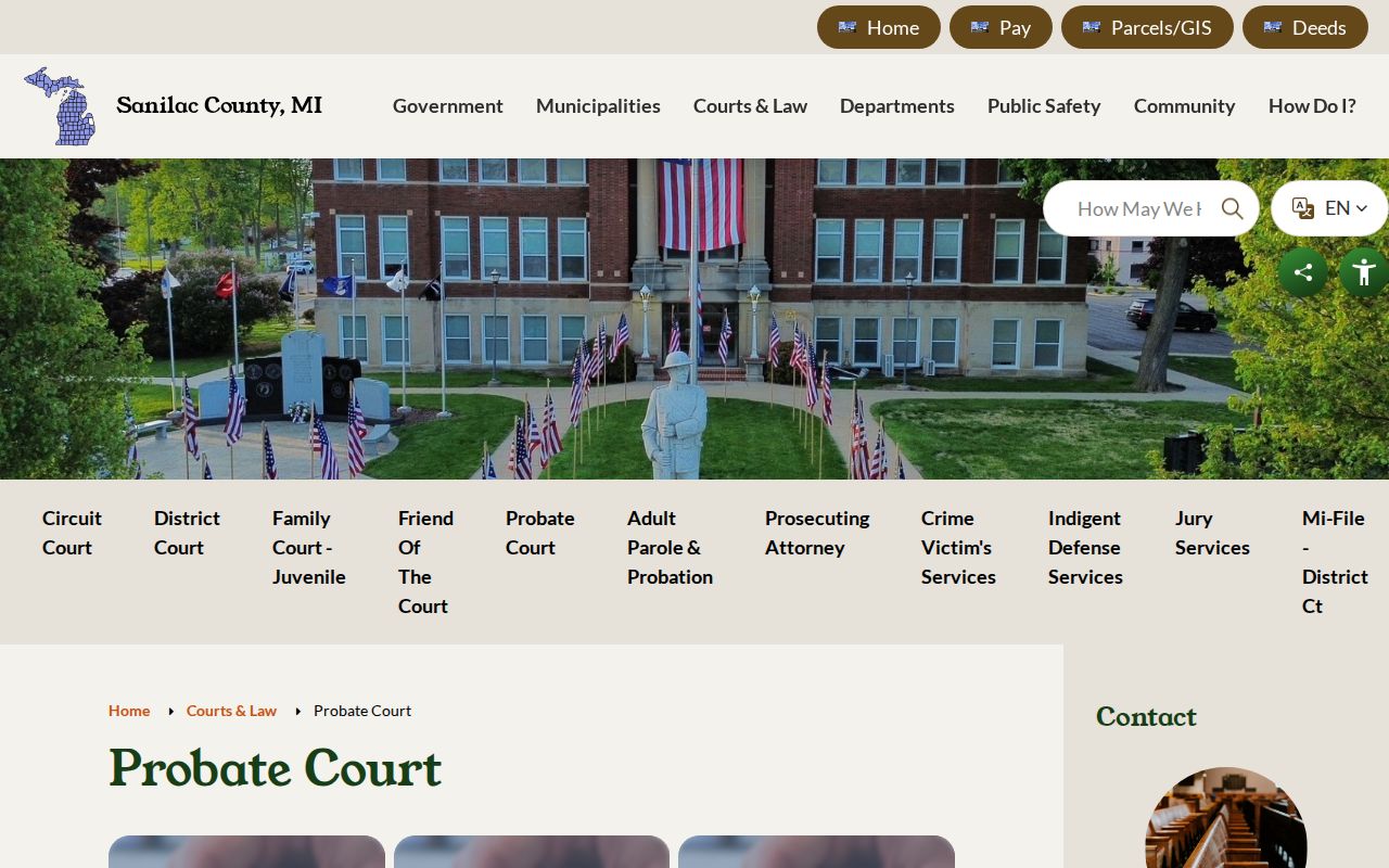 Sandusky court docket source for Sanilac County Probate Court records